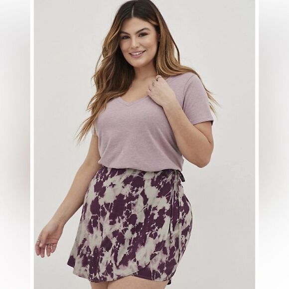 TORRID Wrap Skort - Textured Heather Tie Dye Grey Size 2/Size 2X - Picture 1 of 13